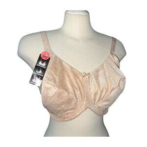 Lilyette Minimizer Bra Lightly Lined Straps Underwire Support Beige Sz 42DDD